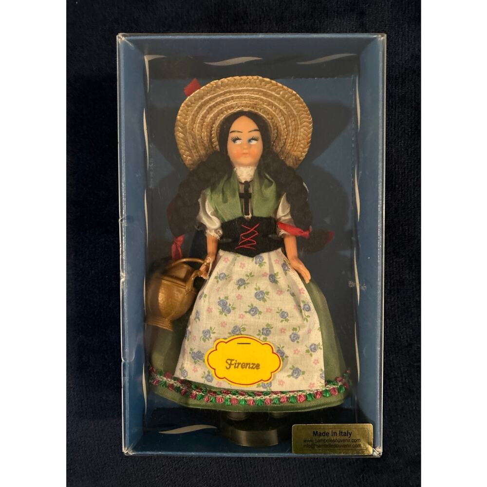 Vintage 1950s Collectible Doll Traditional Folk Costume Firenze Toscano Italy